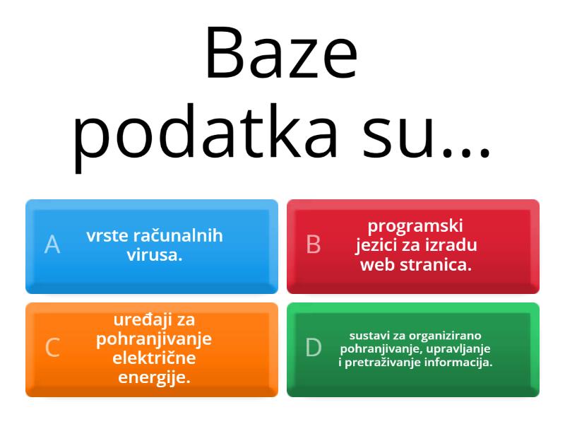 Baza Podataka Kviz - Quiz