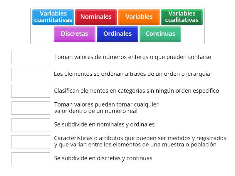 CLASIFICACION DE VARIABLES - Match up