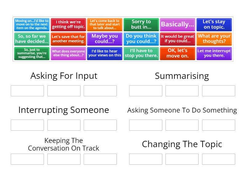 Meeting Phrases - Group sort