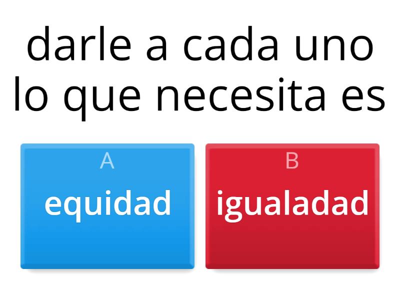 ¿ Equidad E Igualdad Son Lo Mismo? Marca La Respuesta Correcta. - Quiz