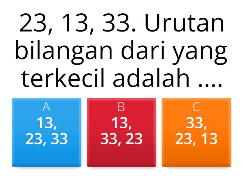 Membandingkan Dan Mengurutkan Quiz