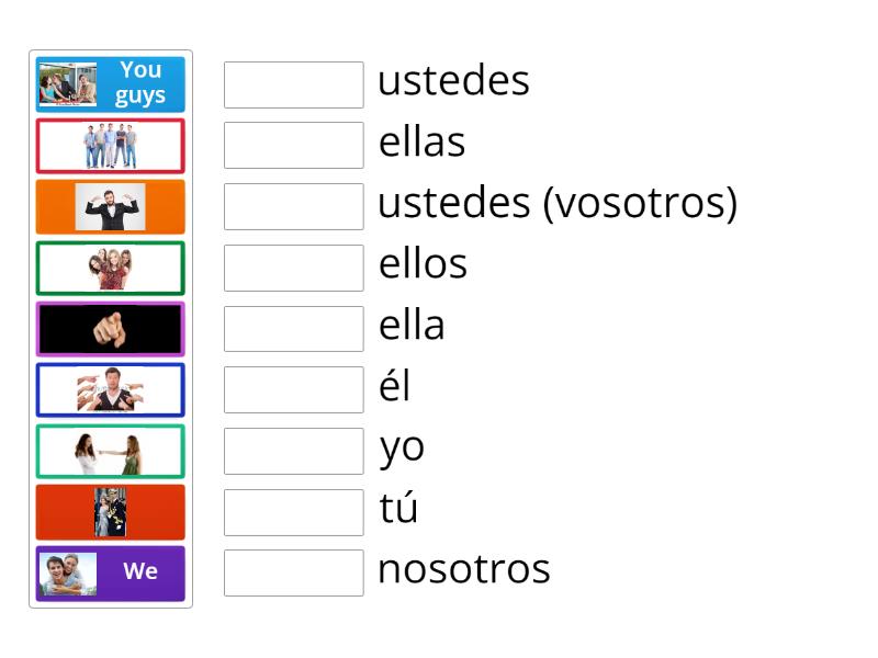 Los Pronombres Personales - Subject Pronouns - Match up