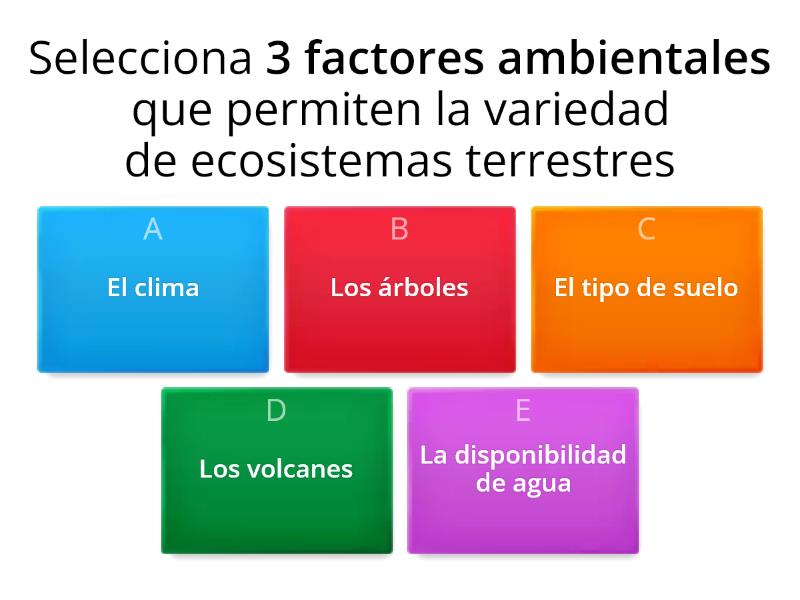 ACTIVIDAD DE DESARROLLO: LOS ECOSISTEMAS - Cuestionario