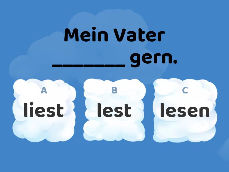 Lesen, Fahren, Sprechen Deklinieren - Quiz