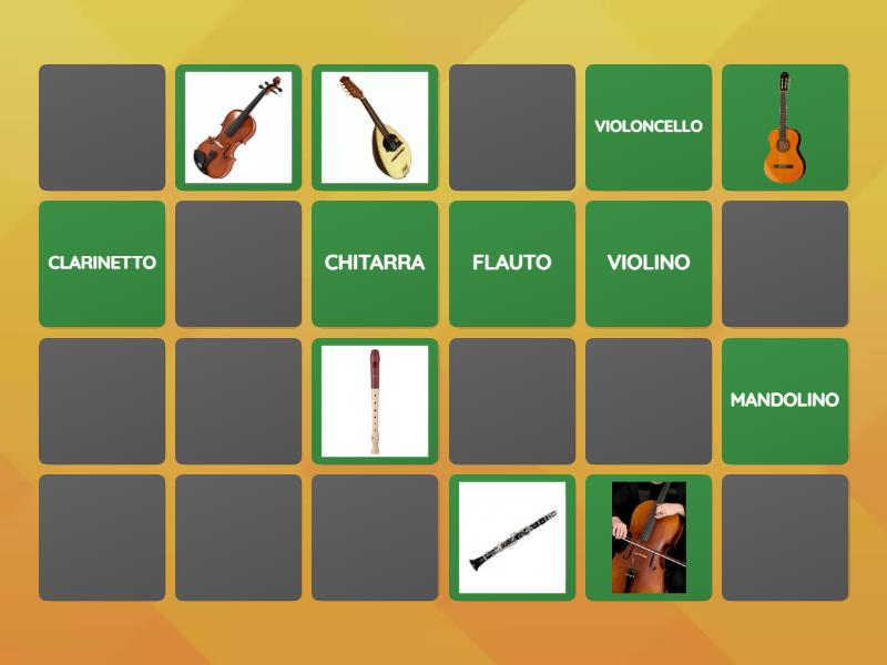 Come si chiama lo strumento musicale? Matching pairs