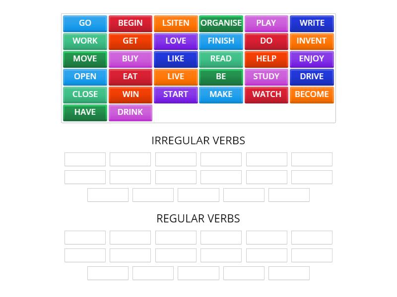 Regular and Irregular verbs - Group sort