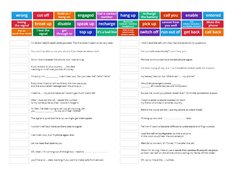 BE_on the phone. Replace the underlined words with the correct form of ...