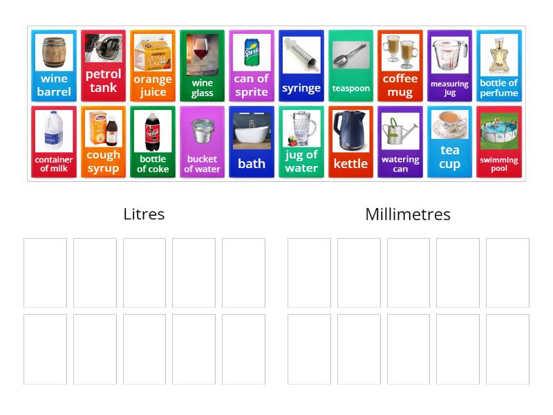 Litres and Millilitres - Group sort