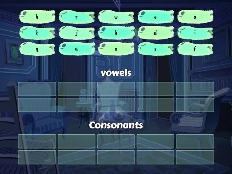 Sort consonants and vowels - Group sort