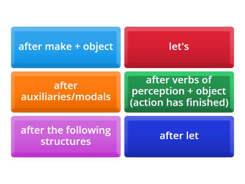 The Infinitive without to - Flip tiles