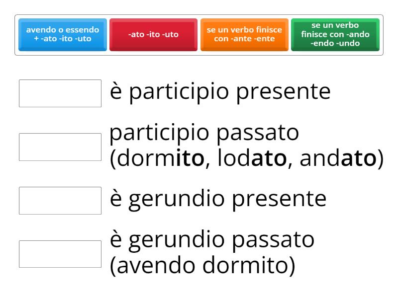 Gerundio e participio - Match up