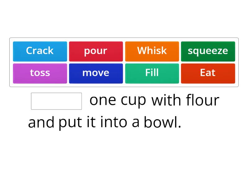 Pancake recipe Complete the sentence