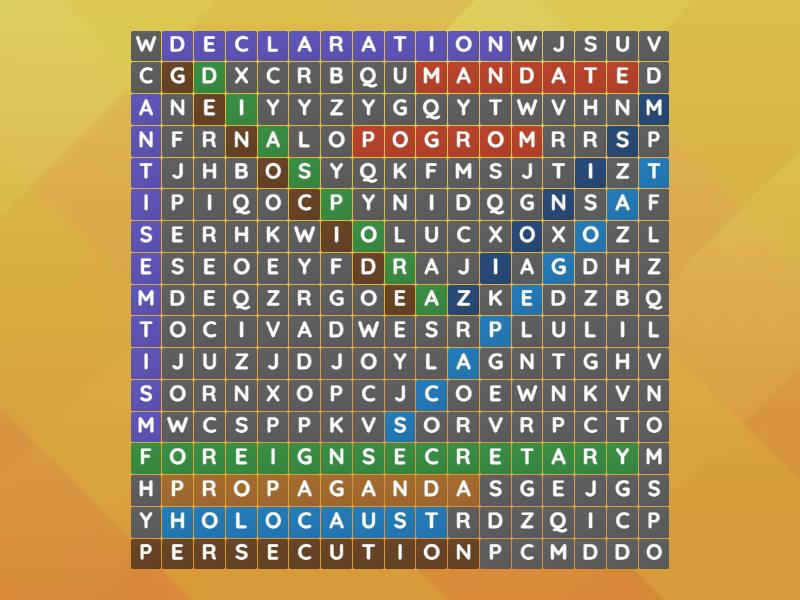 Creation of israel word search wordsearch