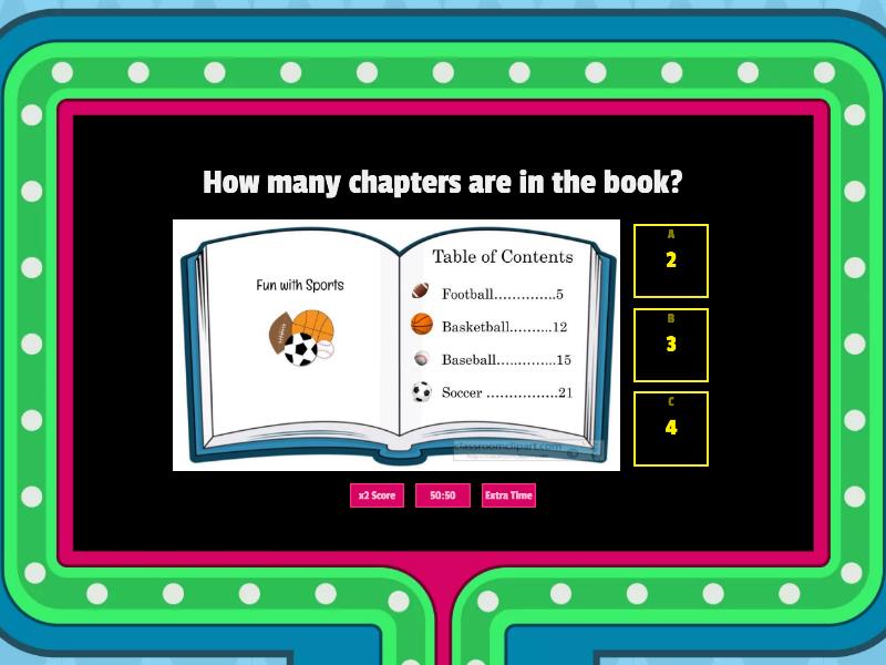 Table of Contents G2 - Gameshow quiz