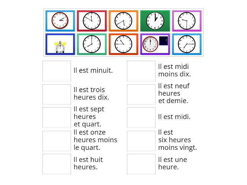 Quelle heure il est? - Match up