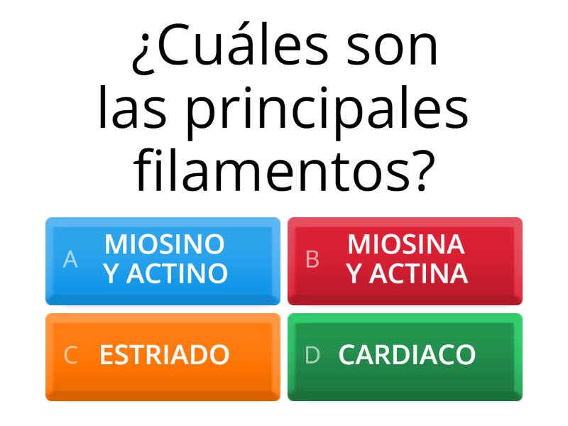 TEJIDO MUSCULAR CARDICO, LISO Y MUSCOLO ESQUELÉTICO - Cuestionario