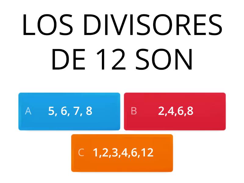 EJERCICIOS DE MÚLTIPLOS Y DIVISORES - Quiz