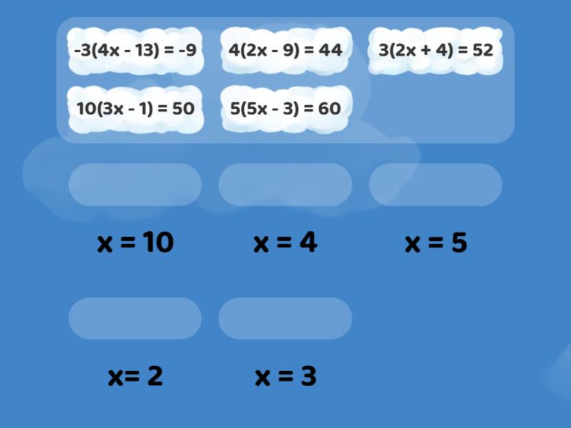 solving-equations-with-brackets-match-up