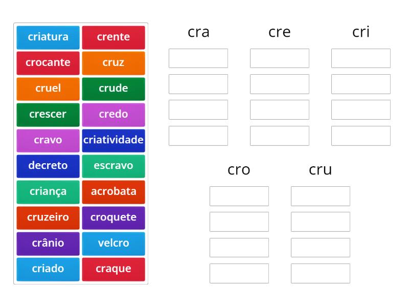 AEAAL - Agrupar (cra, cre, cri, cro, cru) - Group sort