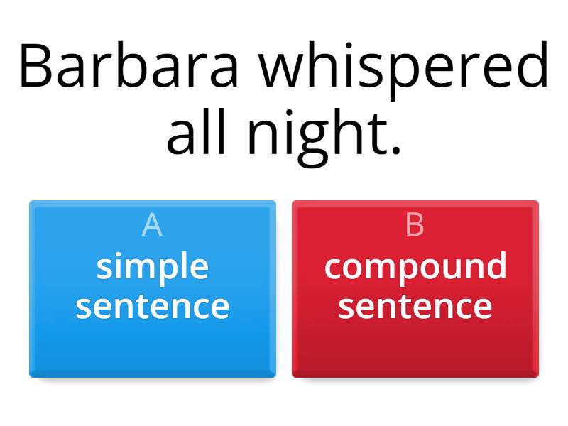 Simple or Compound sentences - Quiz