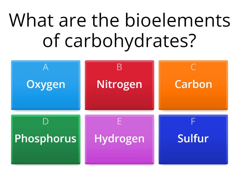 Carbohydrates Game - Quiz