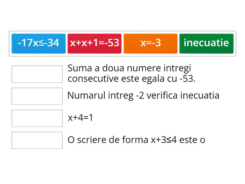 ecuatii in z clasa 6