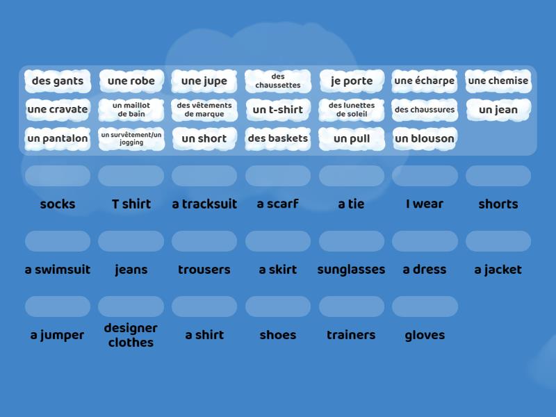 Qu'est-ce que tu portes? - Match up