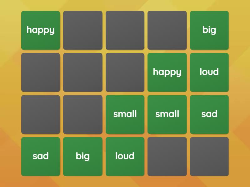 Antonyms Concentration Game (match the antonyms) - Matching pairs