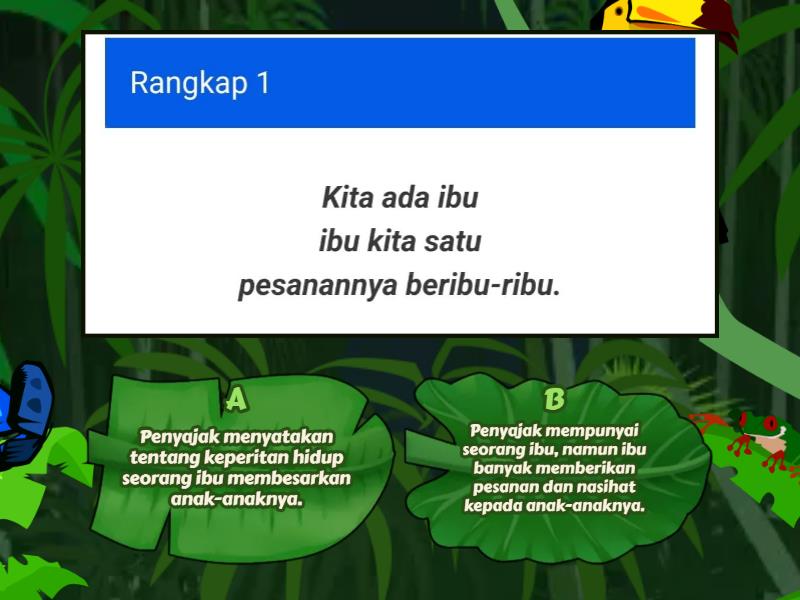 TINGKATAN 3: SAJAK (PESAN IBU BERIBU-RIBU) - Cuestionario