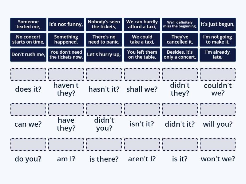 Focus 4 unit 4.2 grammar question tags - Match up