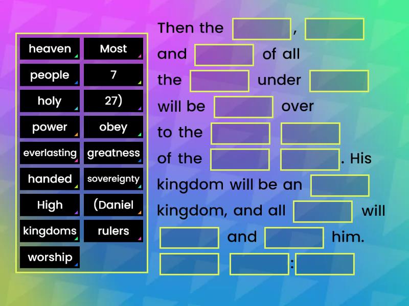 Lesson 08 Memory Verse Secondary - Complete the sentence