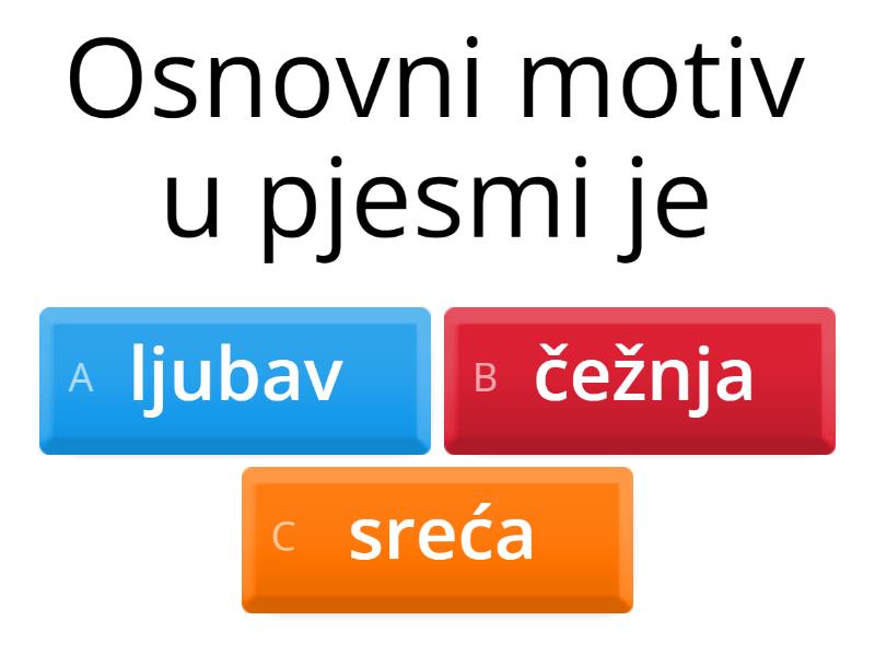 Analiza Pjesme "Ljubavni Rastanak" - Quiz