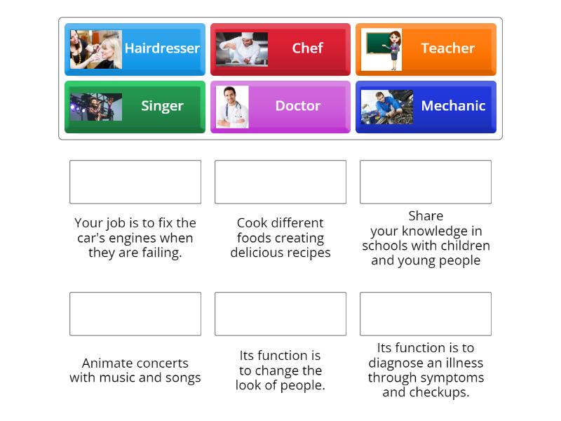 Match the profession with its correct definition - Match up