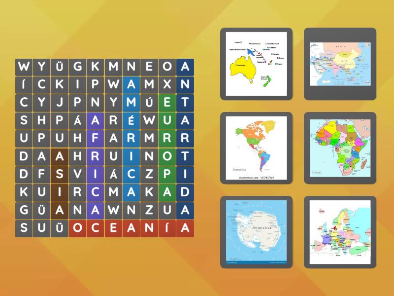 CONTINENTES - Wordsearch