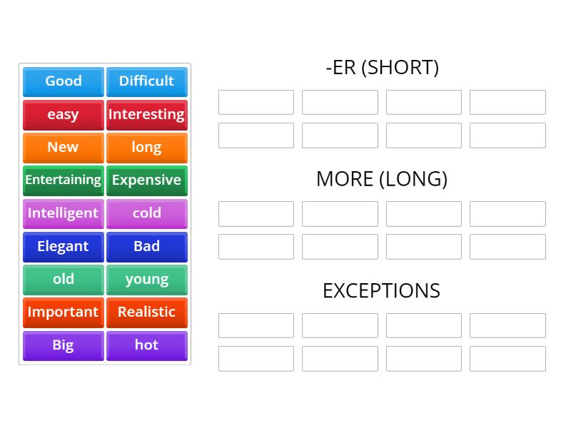 Comparatives - Group sort