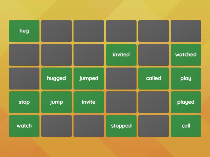 Regular verbs - Matching pairs