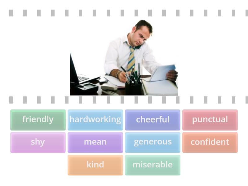Personality Adjectives - Find the match