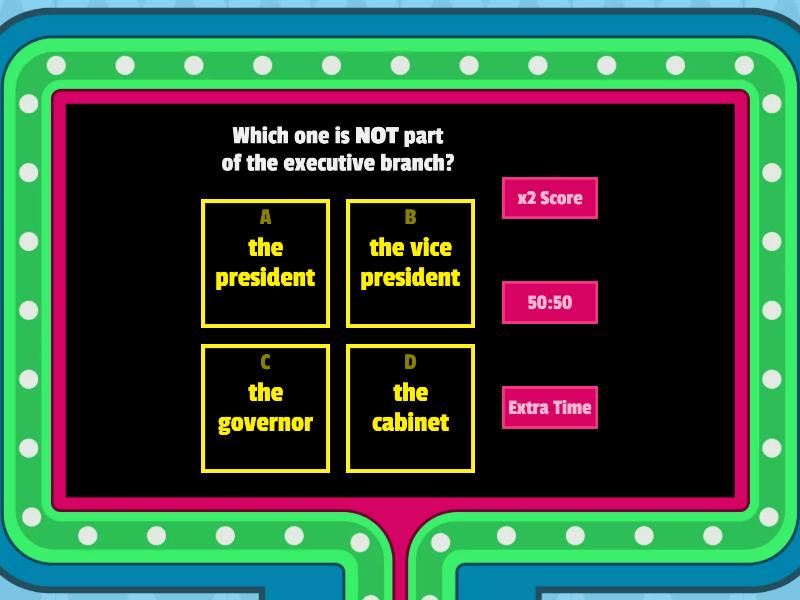The executive branch gameshow quiz