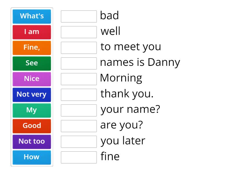 Greetings and Responses / Introducing Yourself Match up