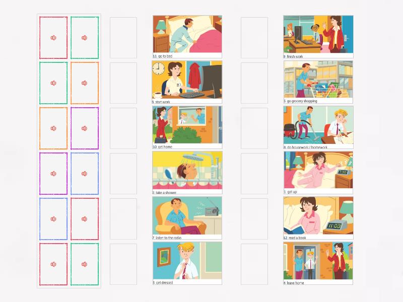 Daily routine verbs - Match up