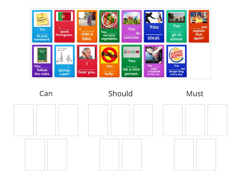 Can, Should, Must - Group sort