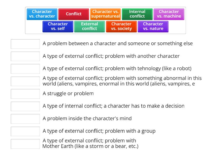 6 Types of Conflict - Match up