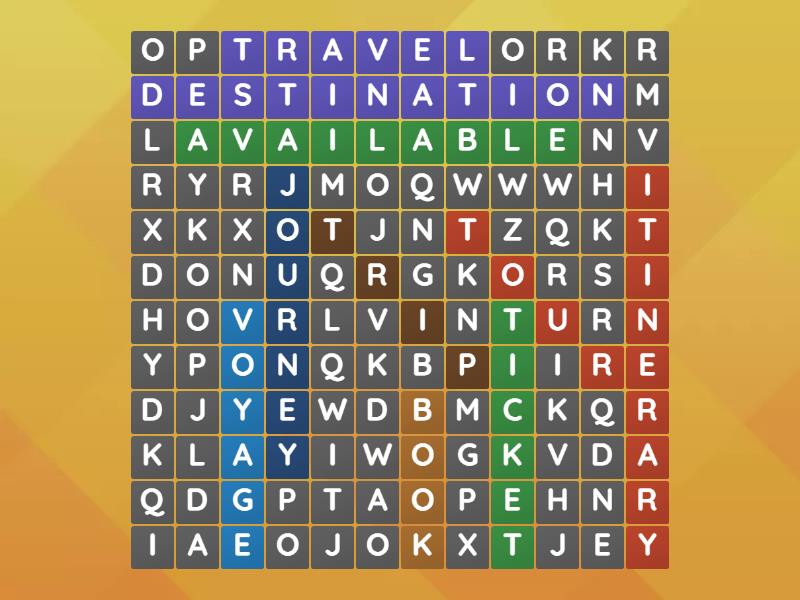Hit the road - Wordsearch