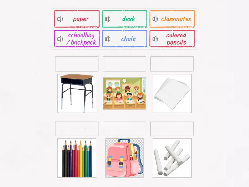School objects (part 2) - Match up