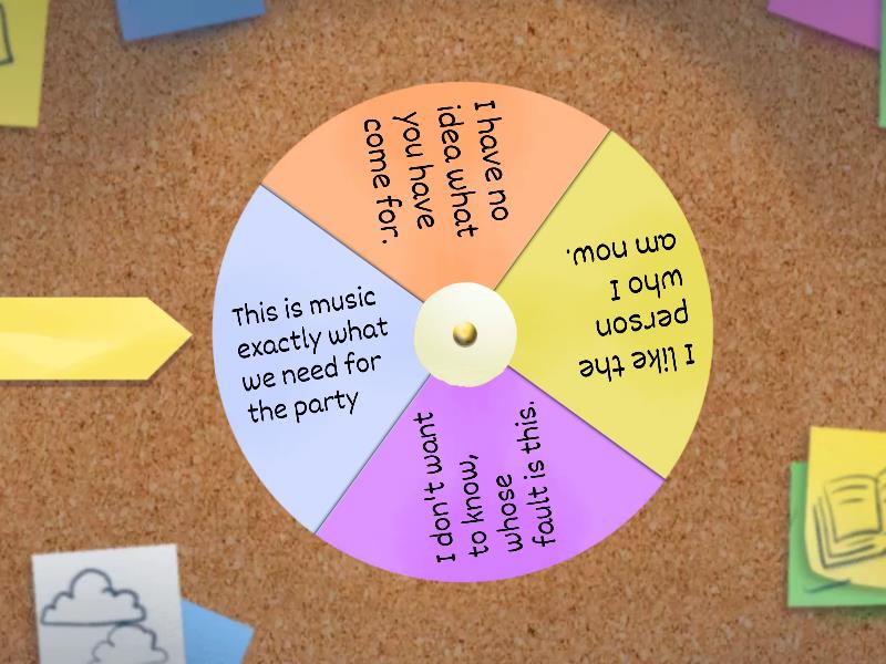 Translate conjunctive pronouns sentences - Random wheel