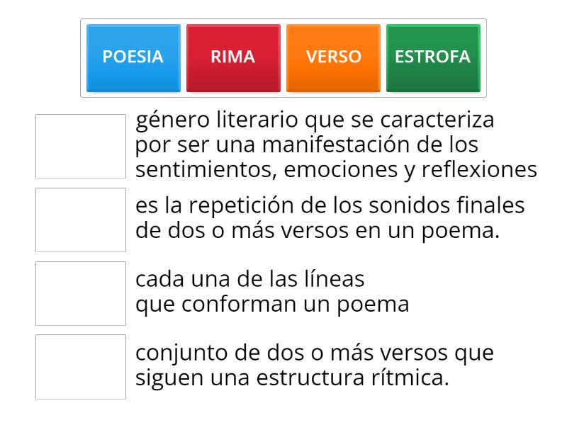 PARTES DE UN POEMA - Match up