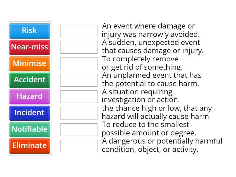 Health & Safety Words - Match up