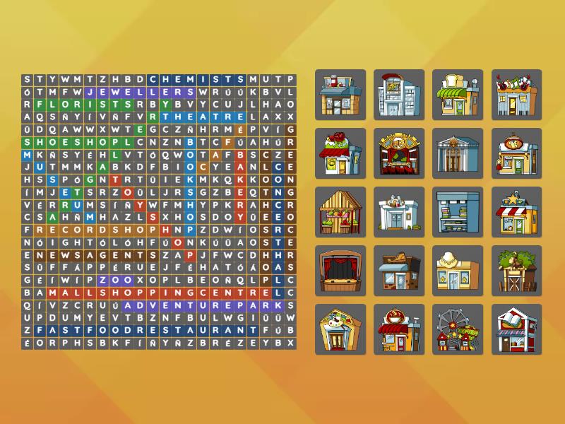 Spotlight 5 Module 9a / 9b Places - Wordsearch
