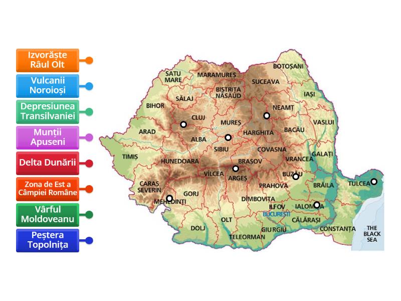 Relieful Romaniei - clasa a IV-a - Labelled diagram