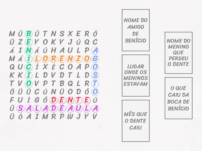 CRUZADINHA DENTE AGOSTO - Wordsearch